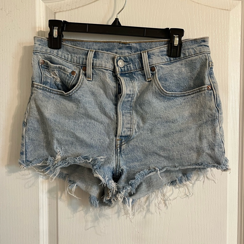 Levi 501 Jean shorts button fly high waist